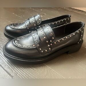 Portland Women's Black Studded Loafers
